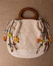 Handmade Moonbeam crochet bag, eco-friendly shoulder bag by The Mango House Trust